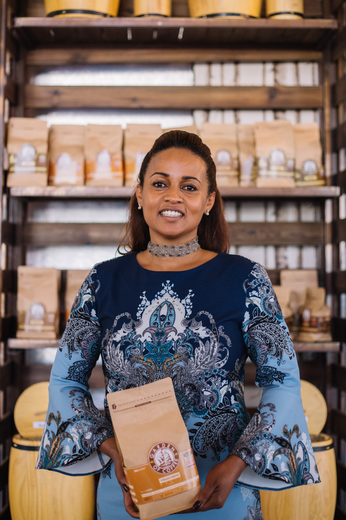 Bethlehem Tilahun Alemu with Garden of Coffee beans