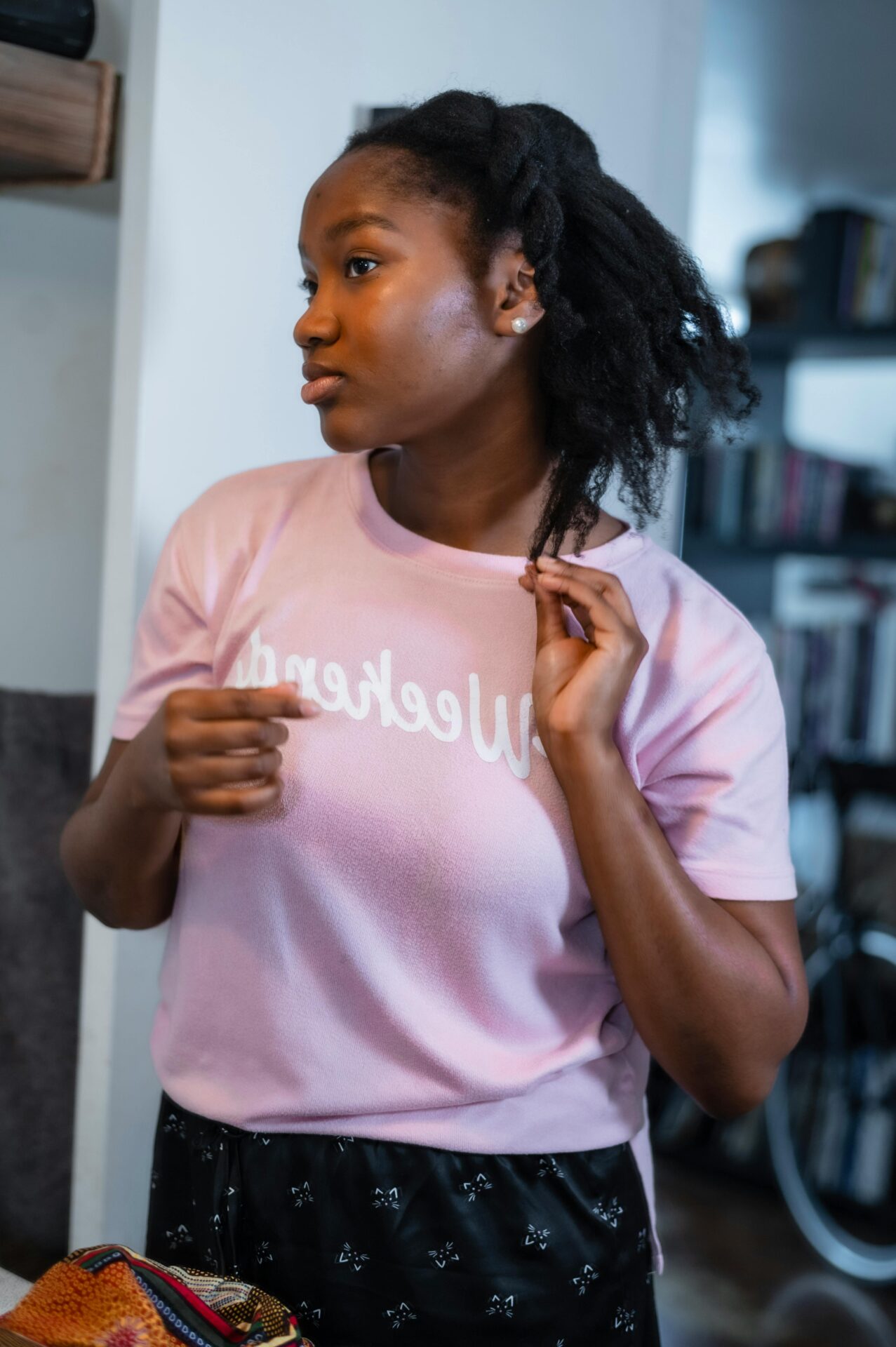 Working through natural hair, section by section